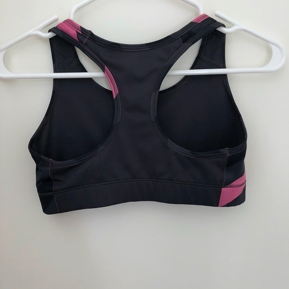 Nike Dri Fit Sports Bra- Grey and Pink Stripes - Picture 5 of 6